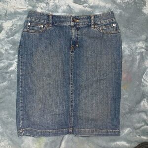 Calvin Klein to the knee denim skirt
